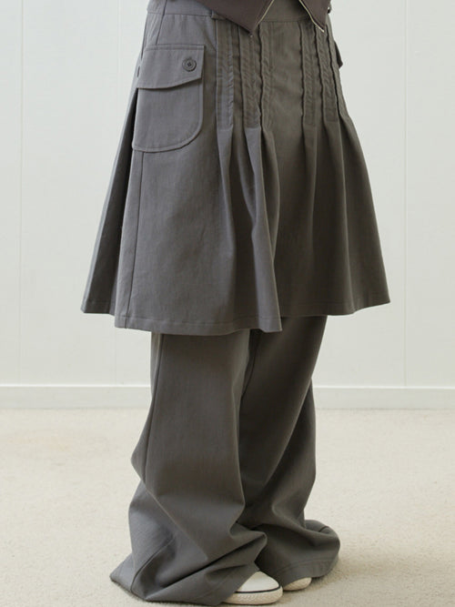 luv-is-true-ss-26-el-pleated-shirring-skirt-pants-gray-gray-s