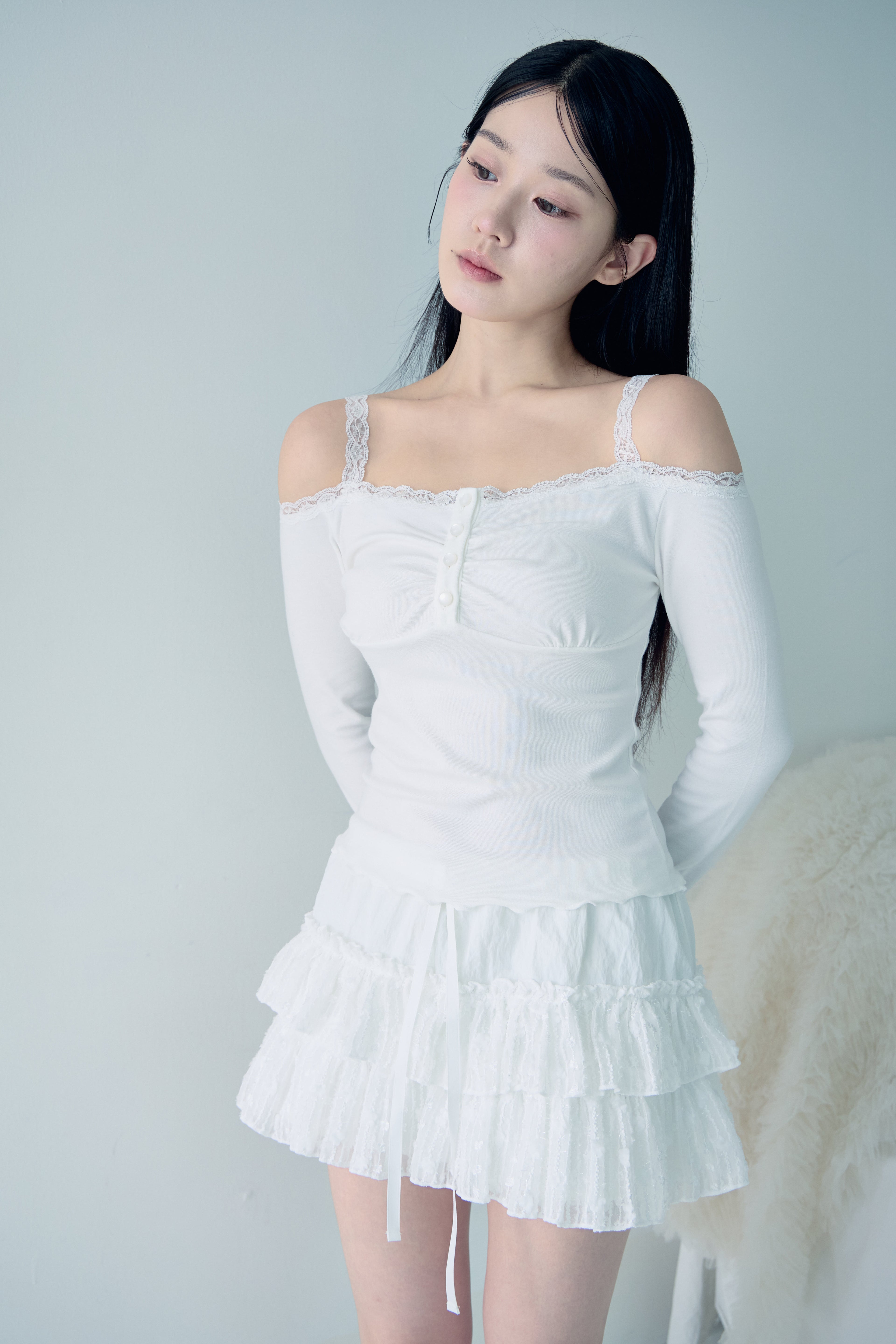 DAYNEE Swan lace top Ivory
