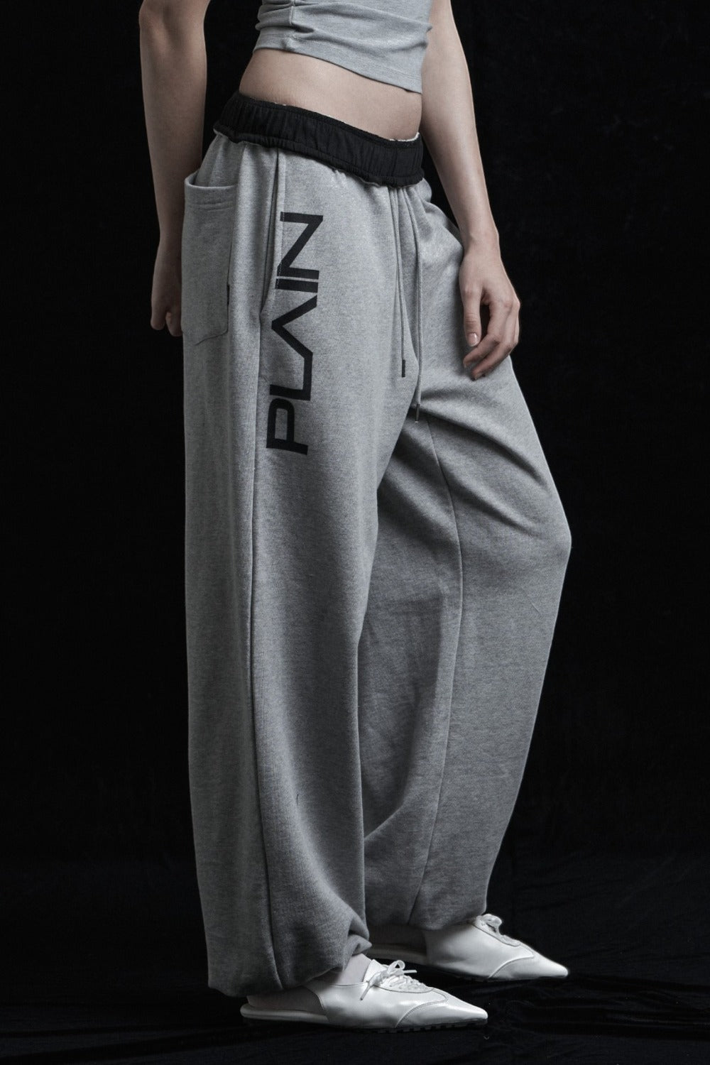 synerjyn-ss-26-plain-fold-over-sweat-pants-melange-melange-s