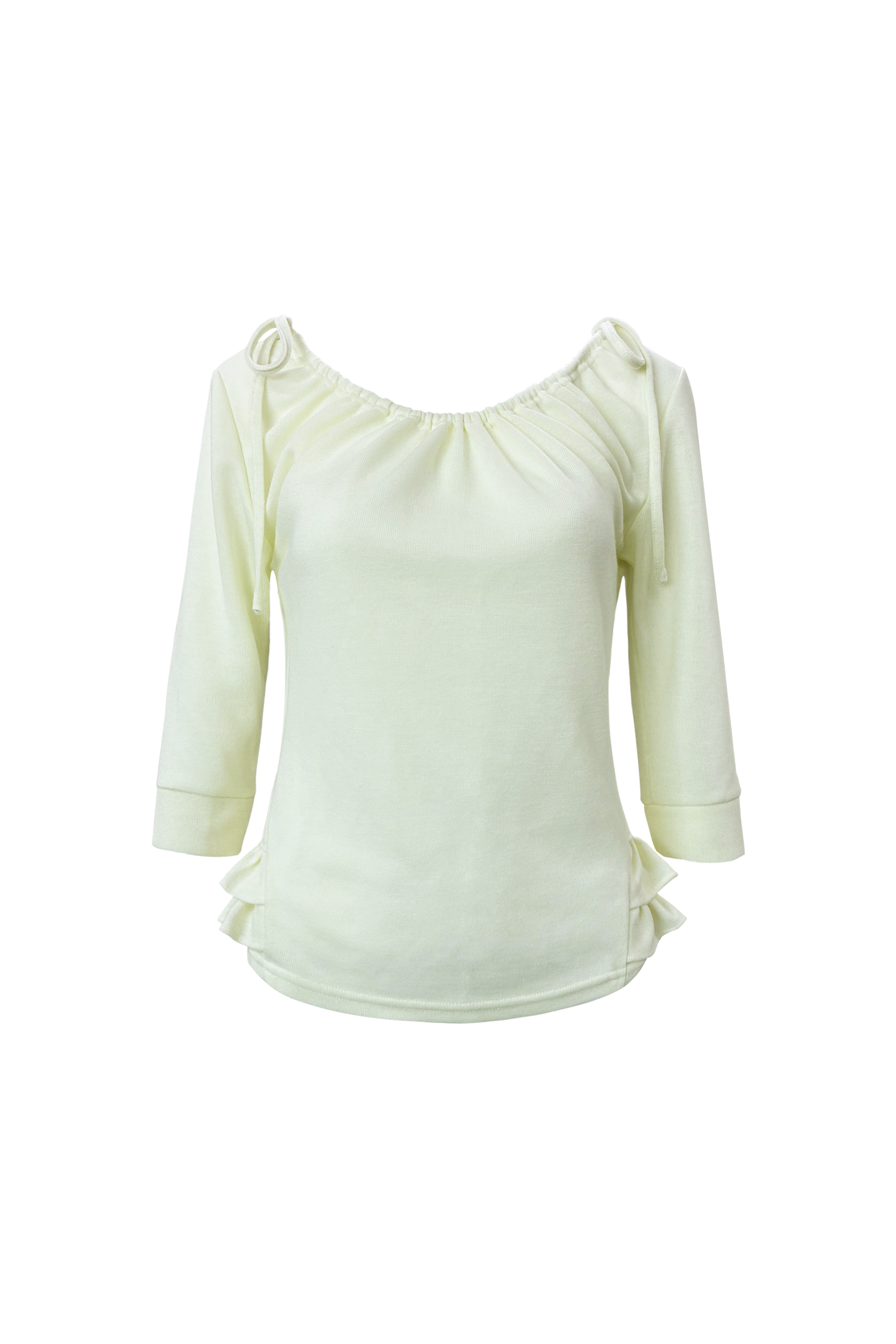 chemehc-ss-26-shirred-mid-sleeve-frill-top-lemon-lemon-s