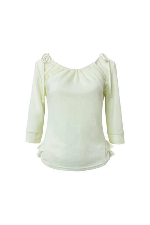 chemehc-ss-26-shirred-mid-sleeve-frill-top-lemon-lemon-s