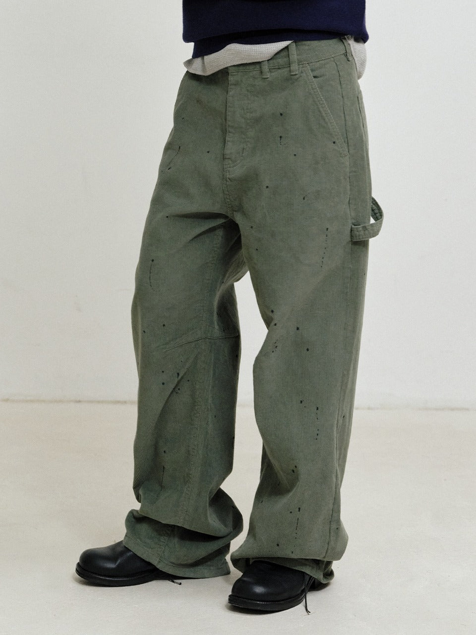 plzproject-fw-26-corduroy-painting-cinch-back-pants-moss-green-moss-green-s