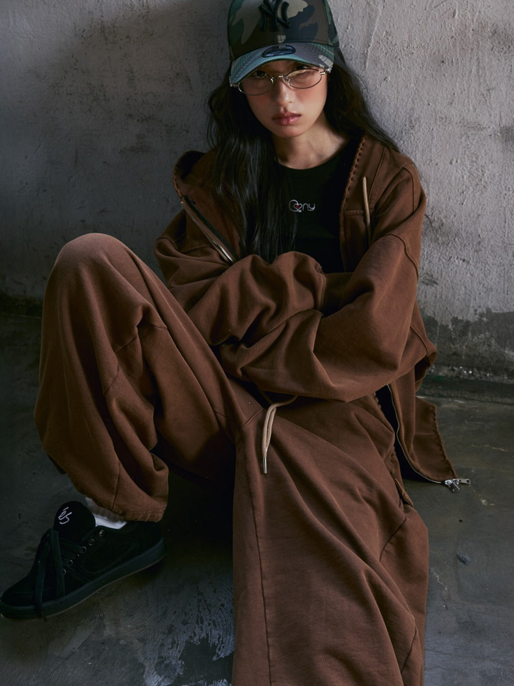 call-out-new-year-fw-25-washed-ruffle-pants-brown-brown-s