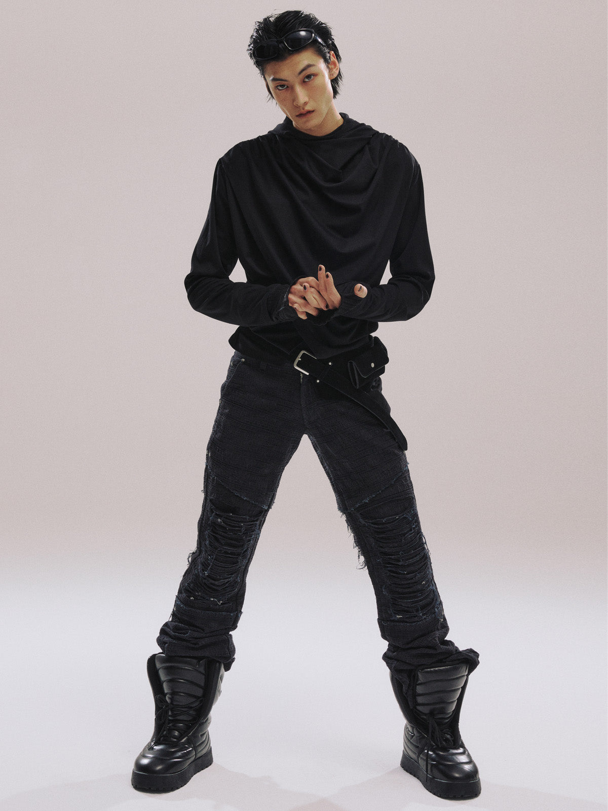 lecyto-ss-25-avant-garde-drape-hood-black-black-s