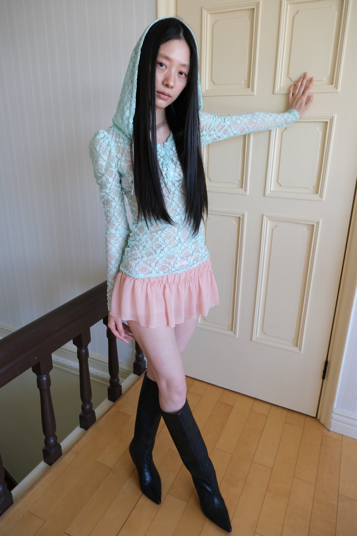 losesleepover-fw-26-keepsake-lace-hoodie-mint-mint-s