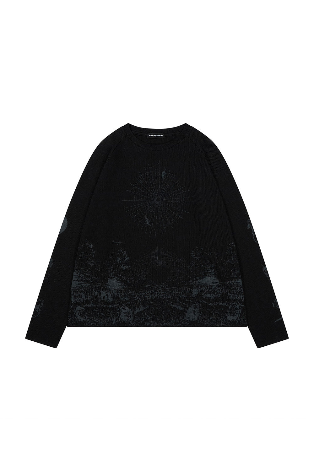 dauspice-ss-26-duc-bb-graphic-waffle-oversized-long-sleeve-black-black-s