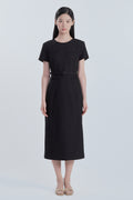 mausoleum-fw-26-belted-round-neck-long-suit-dress-black-black-s