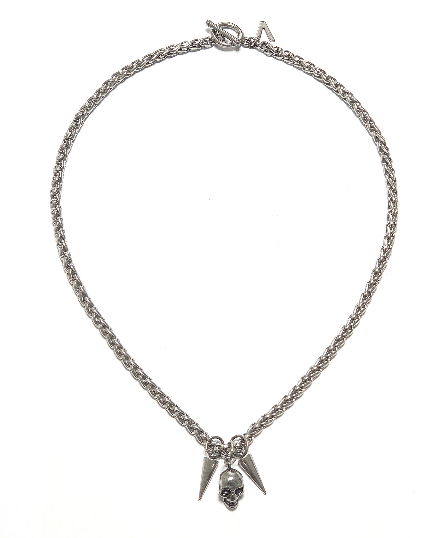 vlack-veast-ss-26-skull-double-cone-necklace-jw4510-silver-s