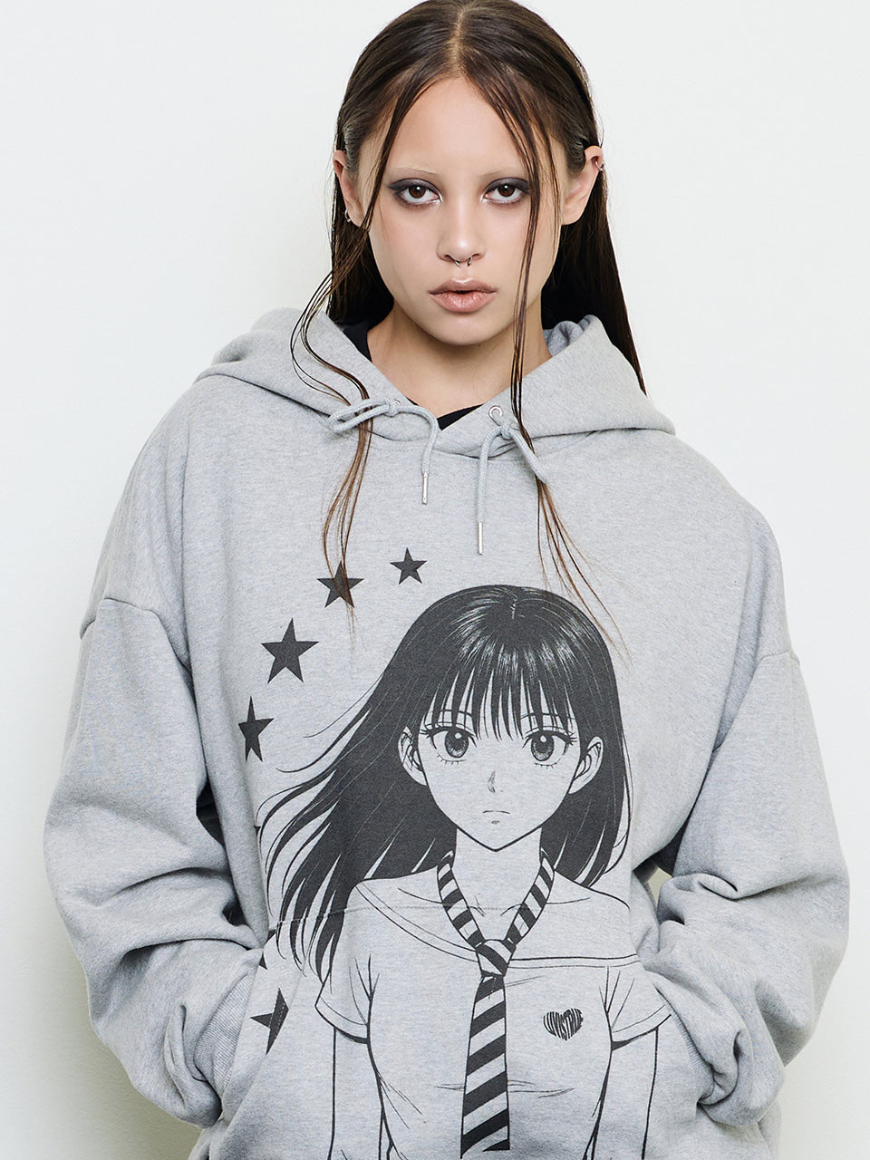 luv-is-true-fw-25-ev-star-graphic-hoodie-gray-gray-s