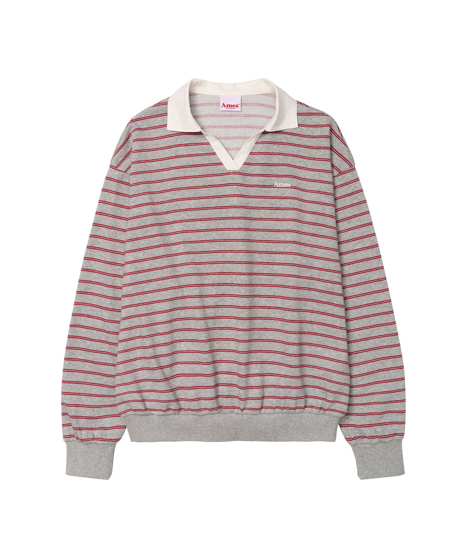 ames-worldwide-fw-26-v-neck-collar-stripe-sweatshirt-grey-gray-s