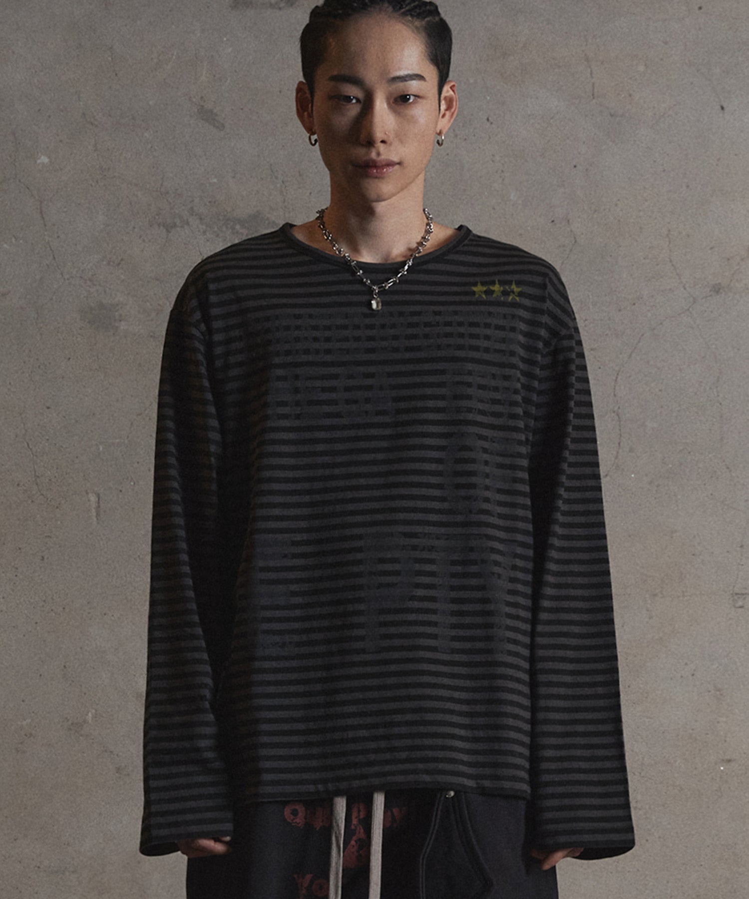 gottergallery-ss-26-empty-llm-stripe-long-slee4ve-charcoal-charcoal-s