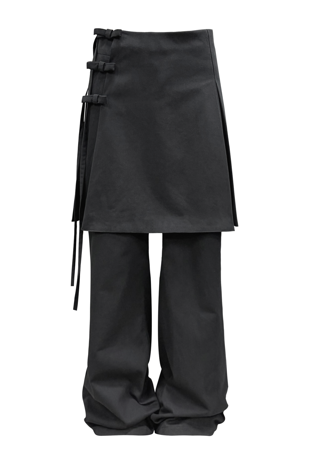 chemehc-fw-26-bow-buckle-midi-layered-pants-charcoal-charcoal-s
