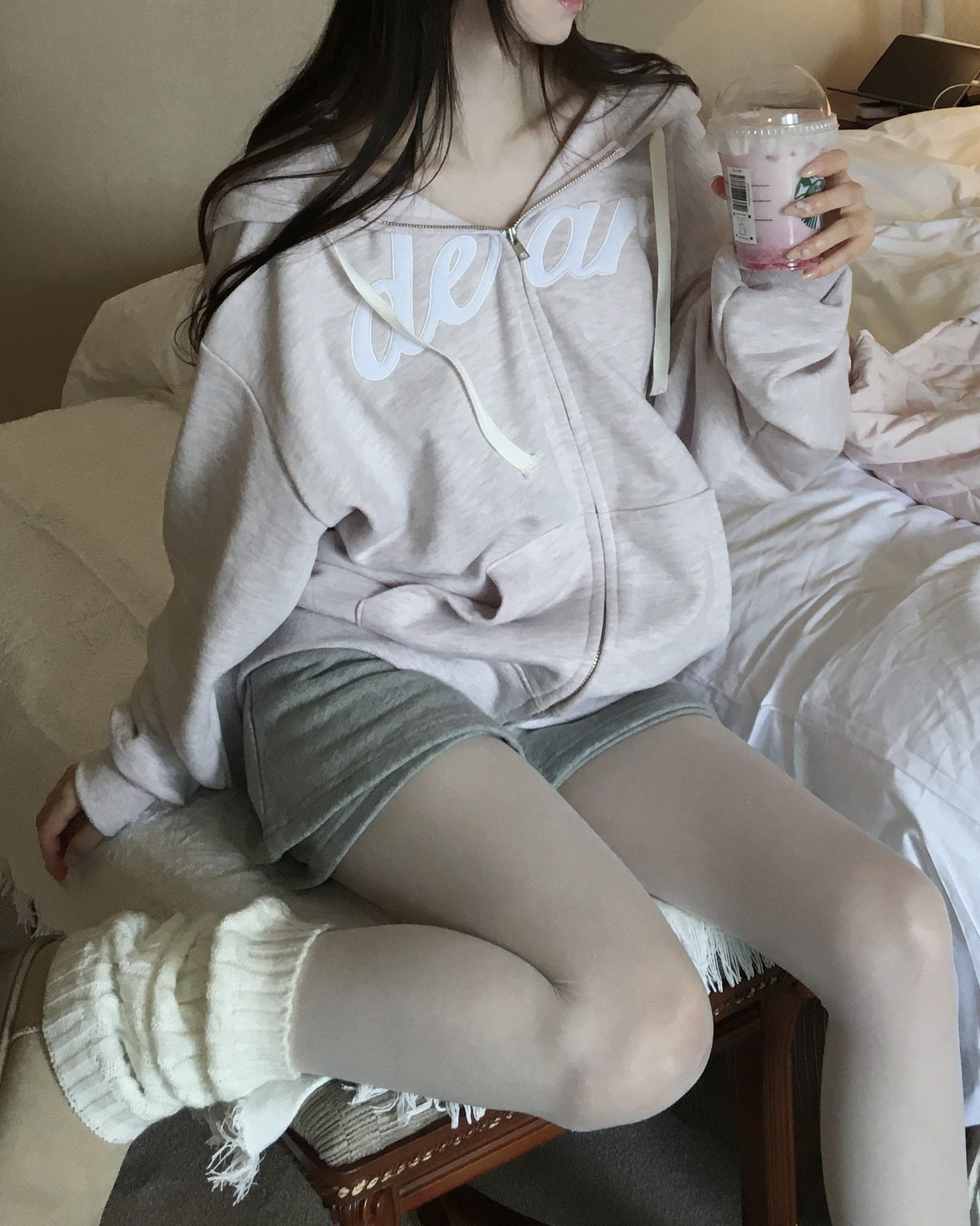 whisfairy-ss-26-dear-hoodie-zip-up-melange-pink-pink-s