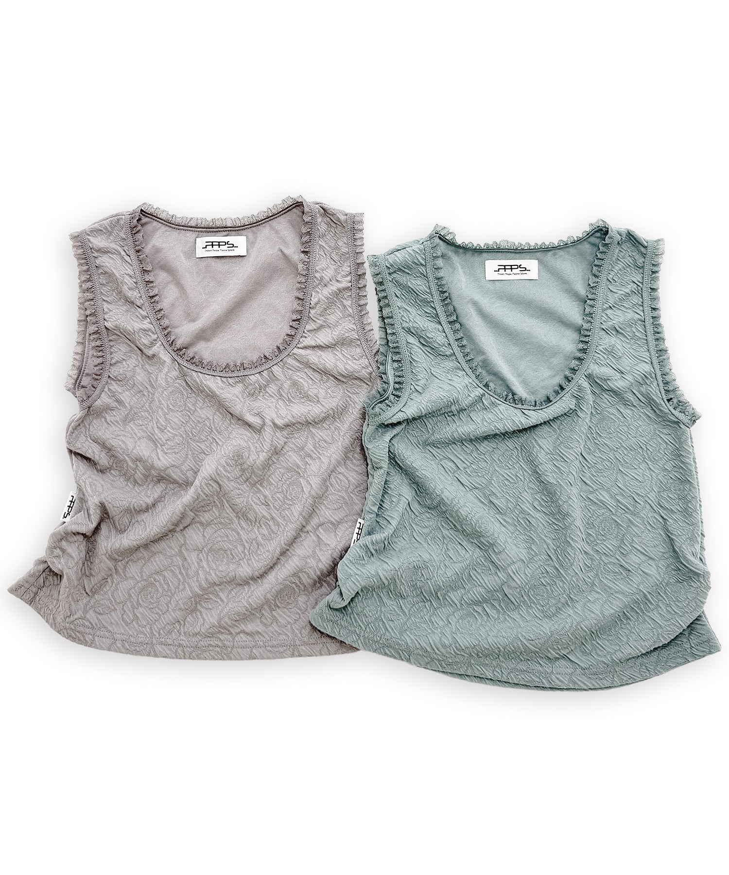 plasmasphere-ss-26-fog-layered-lace-shirred-sleeveless-top-2color-mint-s
