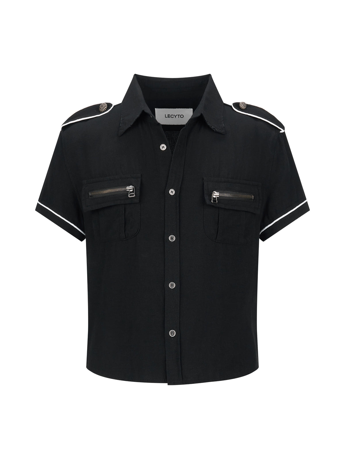lecyto-fw-26-piping-military-half-shirt-black-black-s