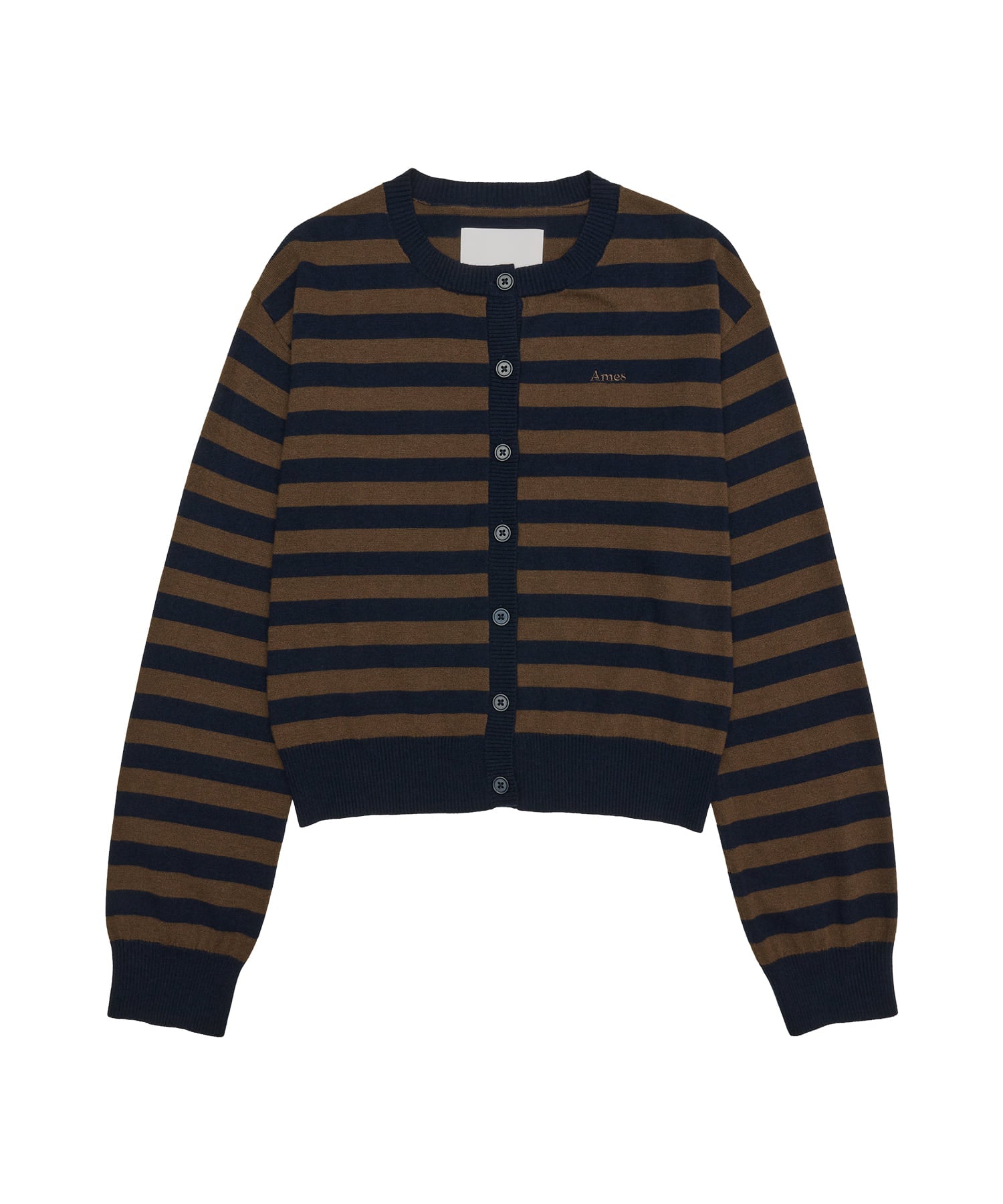 ames-worldwide-fw-25-stripe-round-neck-cardigan-brown-brown-s