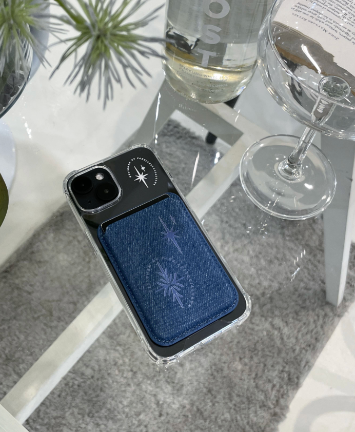 FAKEJAZZ SOCIAL CLUB East stars denim magsafe card wallet
