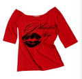 NASTYFANCYCLUB Plastic kiss one shoulder top red