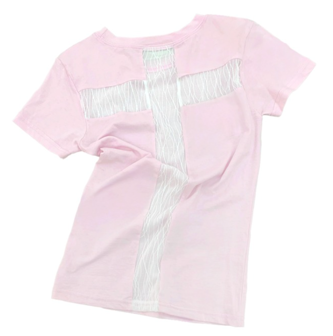 NASTYFANCYCLUB Back cross tee pink