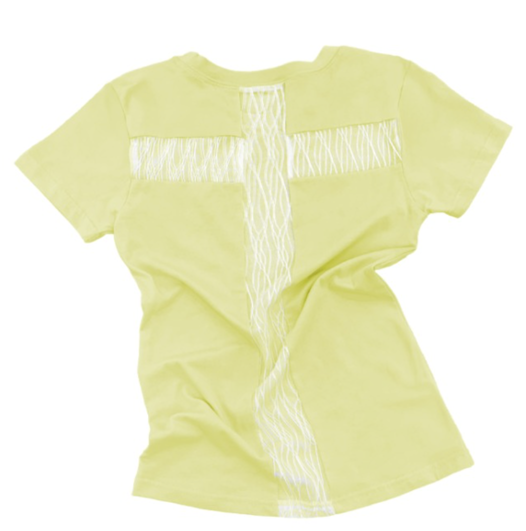 NASTYFANCYCLUB Back cross tee lemon
