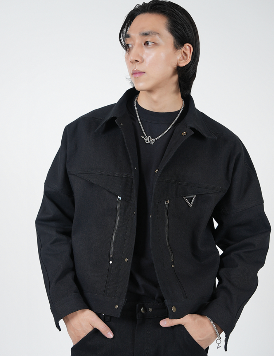 VLACK VEAST Vc4301 denim jacket black