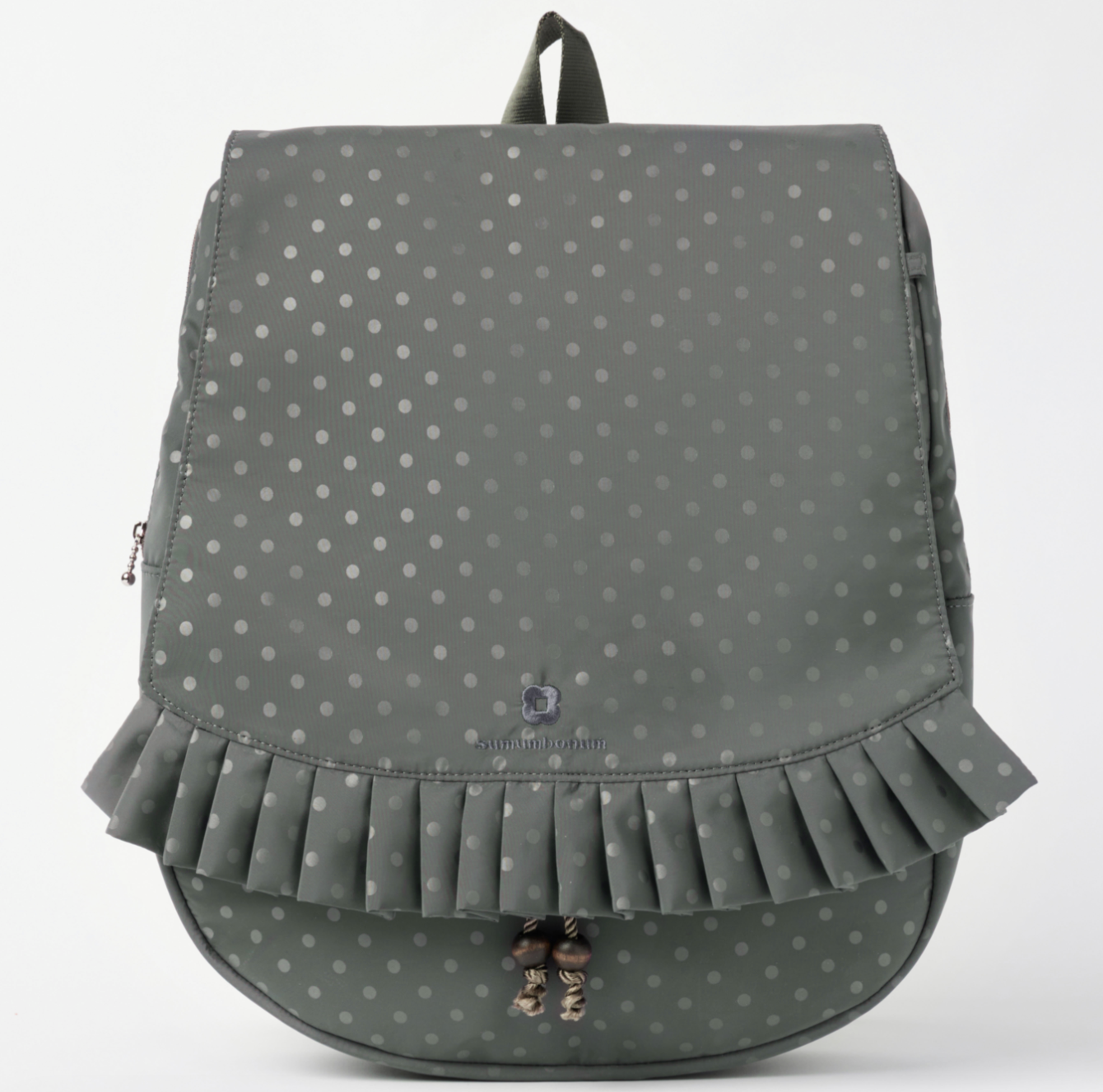 SUMUMBONUM Dot pleats backpack large warm gray