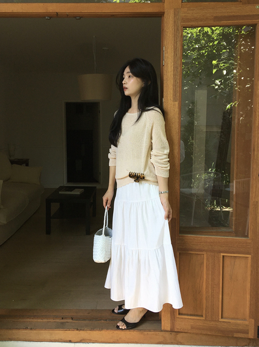 JOORTI Maxi tiered skirt white