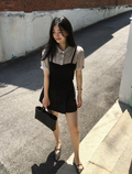 JOORTI Half sheer bustier blouse black