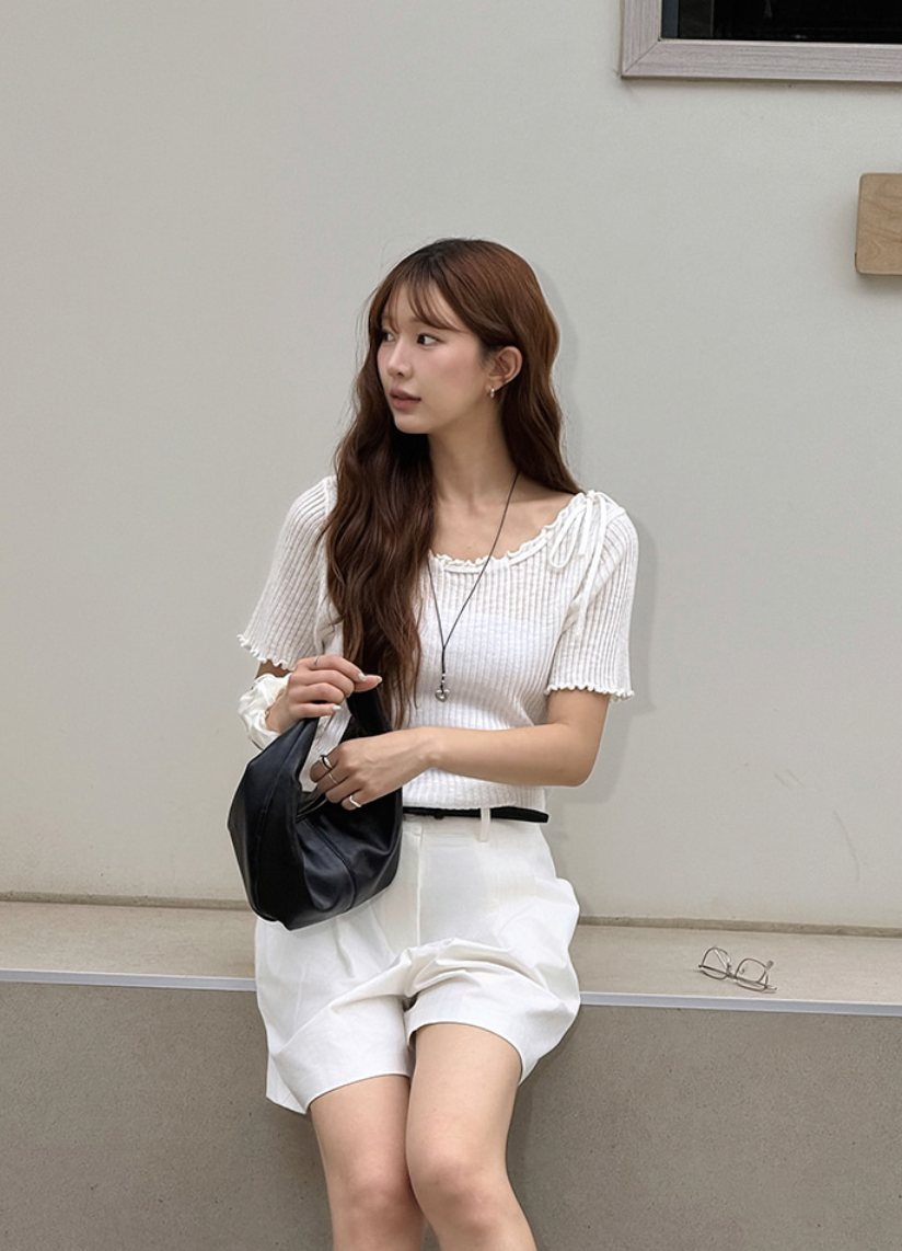 JOORTI Pintuck half pants white