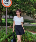 JOORTI Stitch half button knit ivory