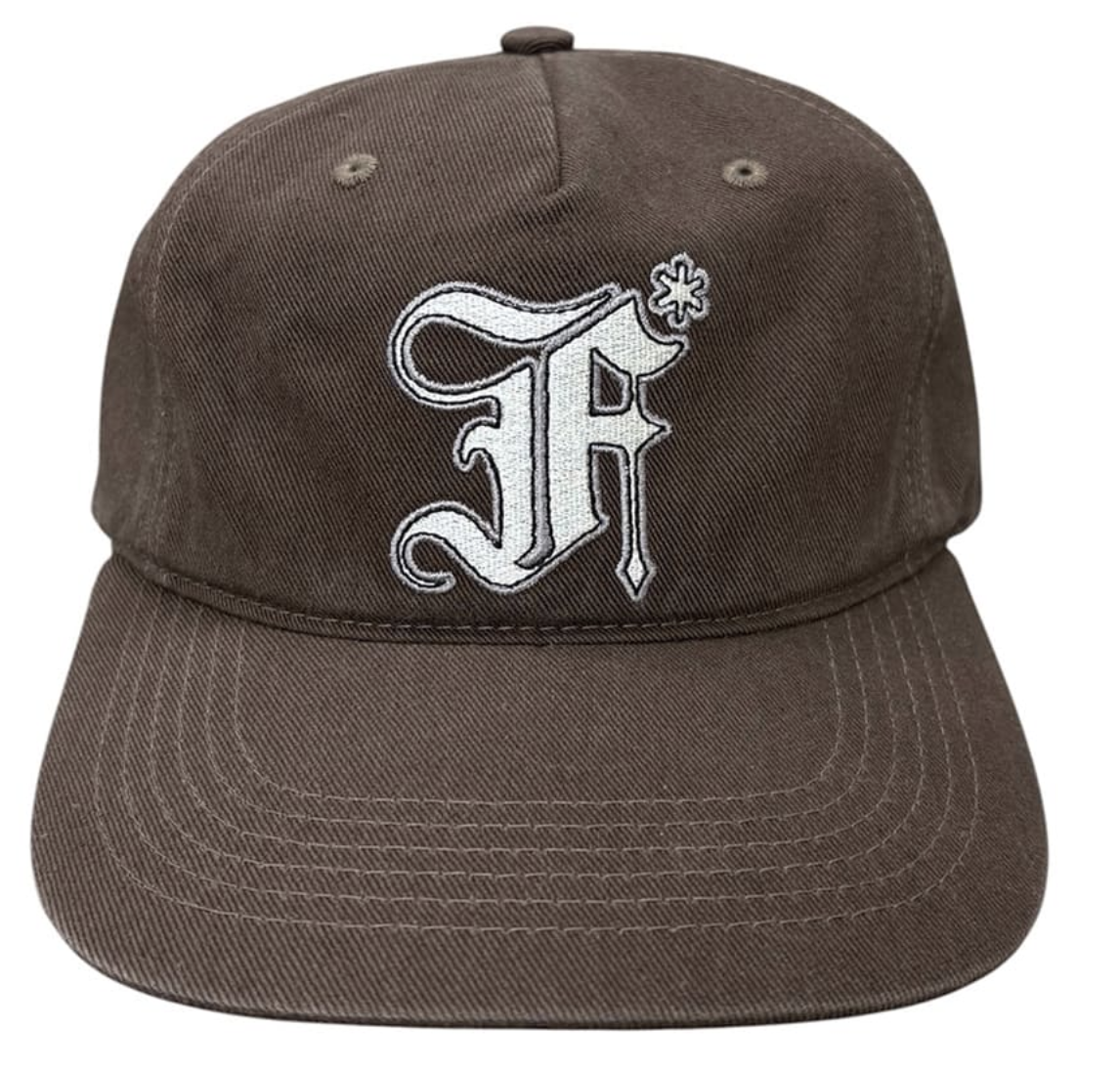 FASTLE Old f 5panel washed cap brown