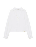 GLOWNY G v collar henley top white