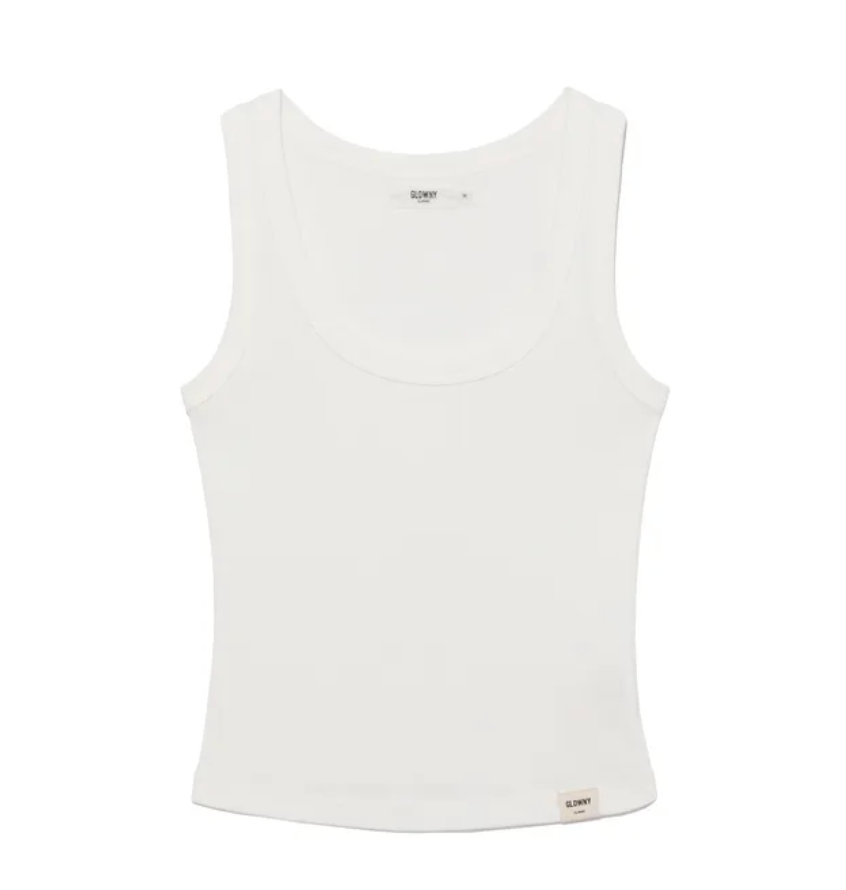 GLOWNY G classic scoop neck sleeveless white