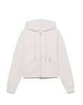 GLOWNY G standard zip up hoodie white