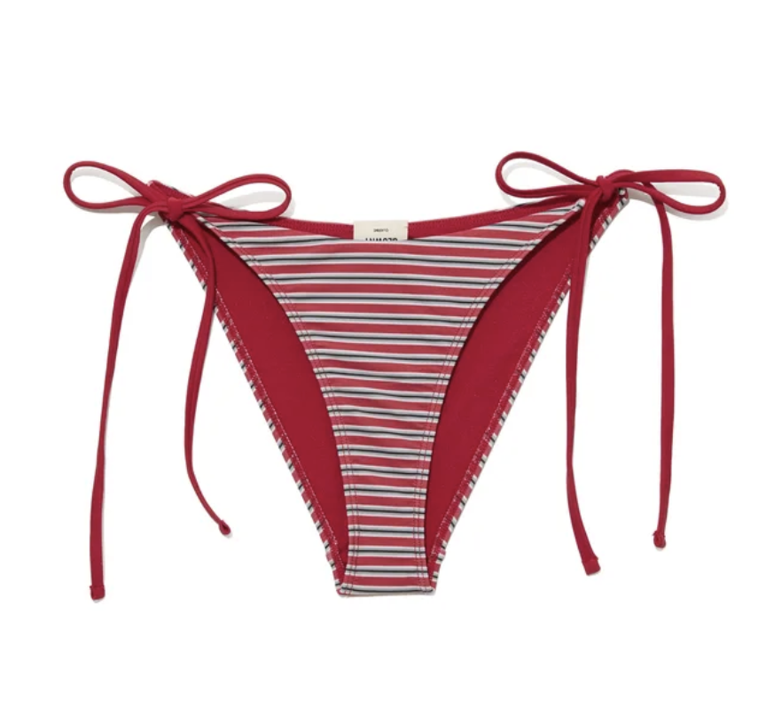 GLOWNY G encore stripe bikini bottom red stripe