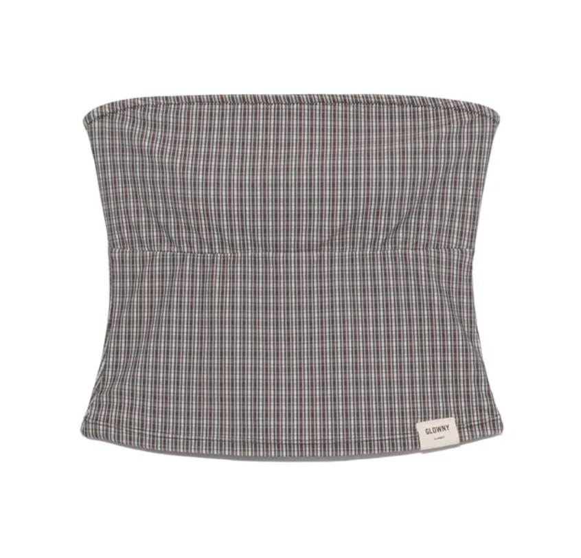 GLOWNY G gingham bandeau brown