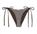 GLOWNY G gingham bikini bottom brown