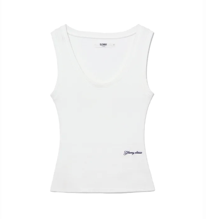 GLOWNY Rocky waffle sleeveless top 2 0 white