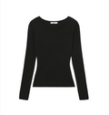 GLOWNY G classic rib v neck knit black