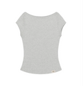 GLOWNY G classic boat neck tee melange gray