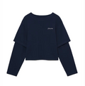 GLOWNY G double sleeve letter tee navy