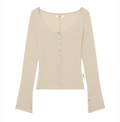 GLOWNY G button long sleeve oatmeal
