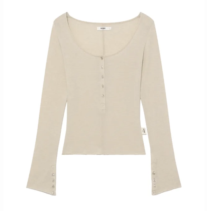 GLOWNY G button long sleeve oatmeal