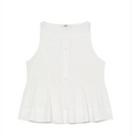 GLOWNY G ruffled button blouse ivory