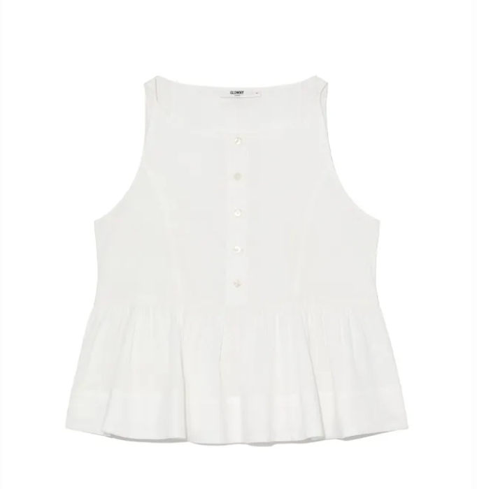 GLOWNY G ruffled button blouse ivory