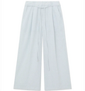 GLOWNY G belted linen wide pants blue