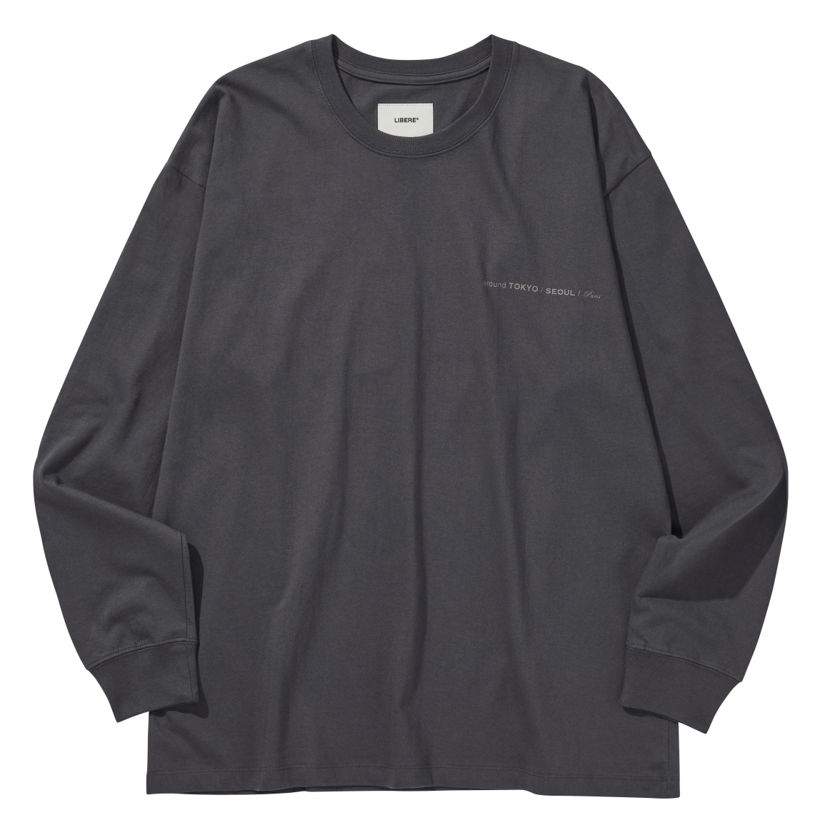 LIBERE Paradise long sleeve tee charcoal