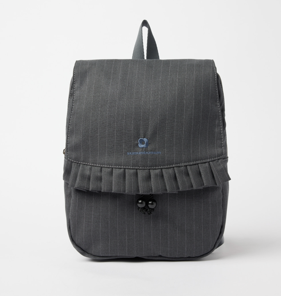 SUMUMBONUM Stripe pleats backpack gray