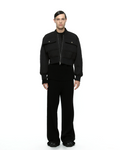 [KIMOUI] QUILTED CROP BLOUSON JACKET (BLACK)