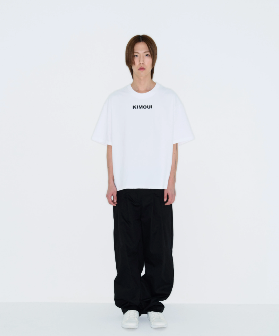 [KIMOUI] LOGO PRINTING T-SHIRT (WHITE)